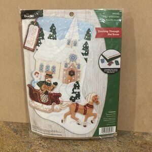 Bucilla 2019 “Dashing Through the Snow“ Felt Stocking Kit